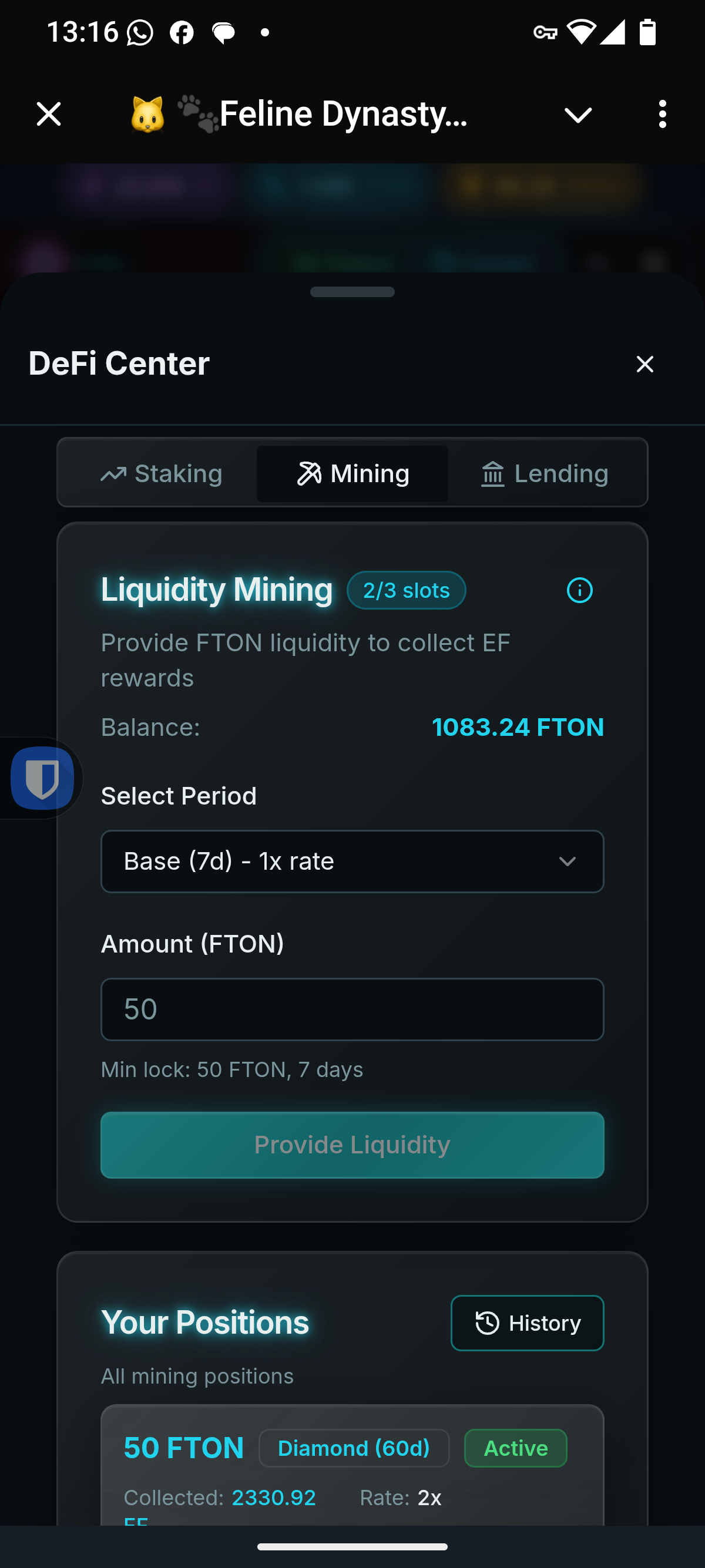 DeFi Center - Liquidity Mining